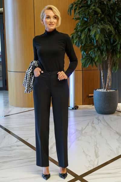 Блуза, брюки, жилет Alani Collection 2385 клетка-черный - фото 7