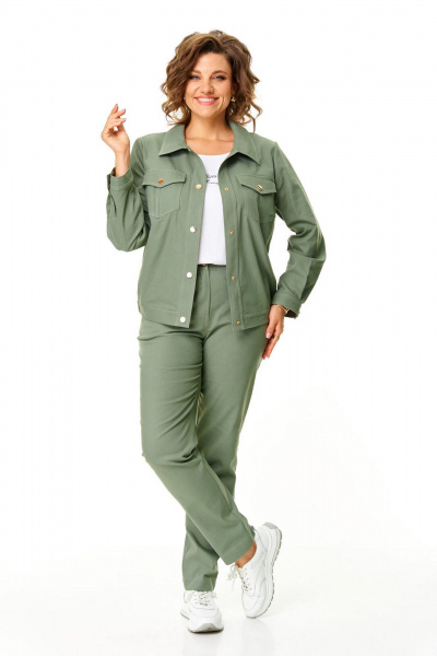 Брюки, жакет VI ORO VR-1199 олива - фото 2