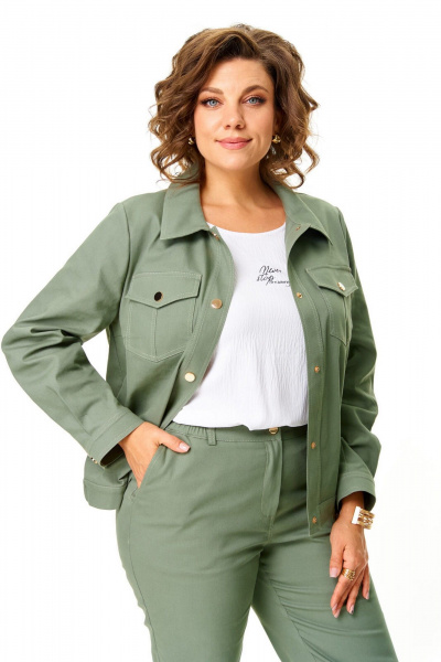 Брюки, жакет VI ORO VR-1199 олива - фото 8