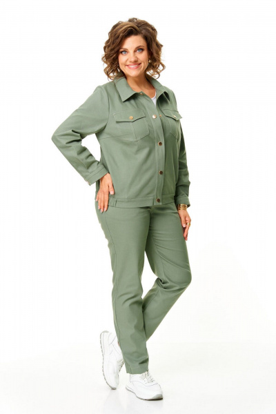 Брюки, жакет VI ORO VR-1199 олива - фото 6