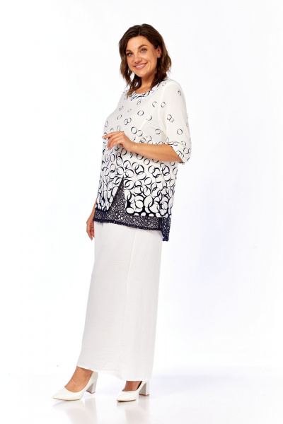 Блуза Abbi 4062 белый_темно-синий - фото 17