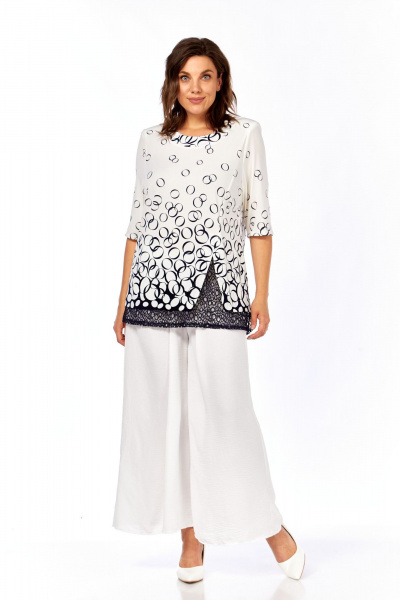 Блуза Abbi 4062 белый_темно-синий - фото 16