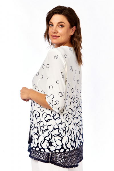 Блуза Abbi 4062 белый_темно-синий - фото 11