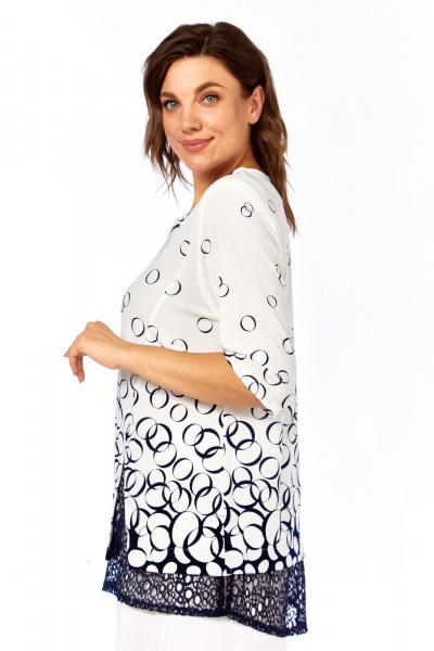 Блуза Abbi 4062 белый_темно-синий - фото 7