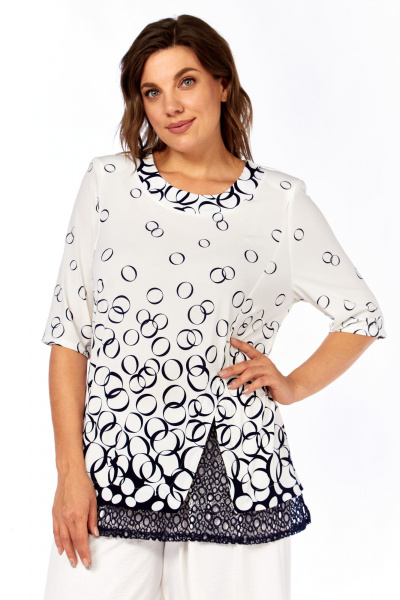 Блуза Abbi 4062 белый_темно-синий - фото 6