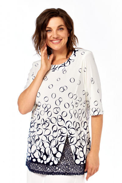 Блуза Abbi 4062 белый_темно-синий - фото 10