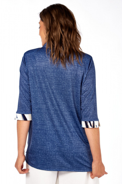 Блуза Abbi 4060 сине-бежевый - фото 18