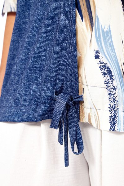 Блуза Abbi 4060 сине-бежевый - фото 17