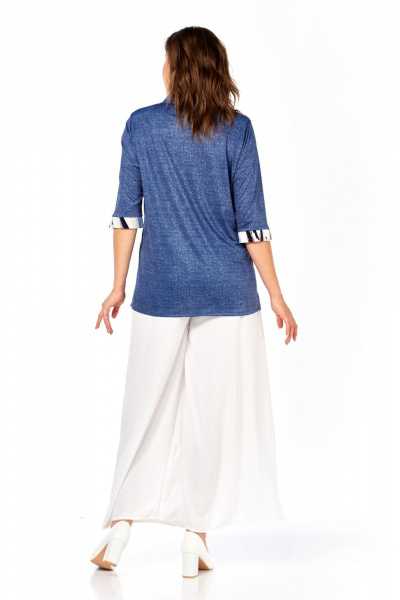 Блуза Abbi 4060 сине-бежевый - фото 14