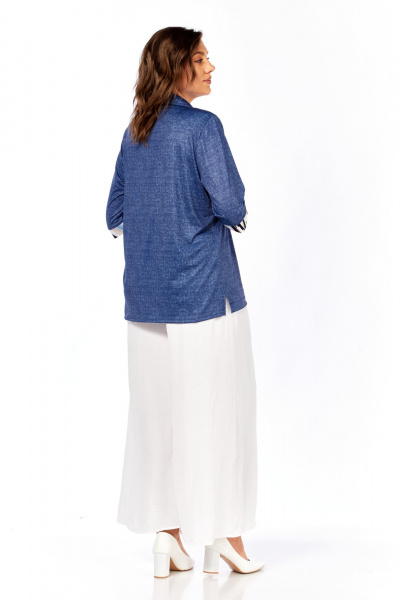 Блуза Abbi 4060 сине-бежевый - фото 8