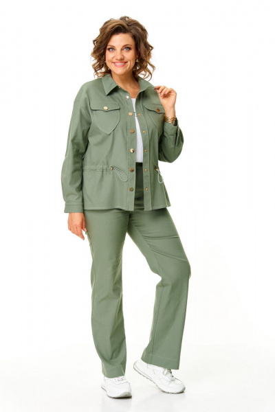 Брюки, жакет VI ORO VR-1202 олива - фото 20