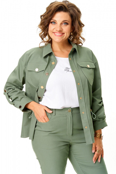 Брюки, жакет VI ORO VR-1202 олива - фото 13