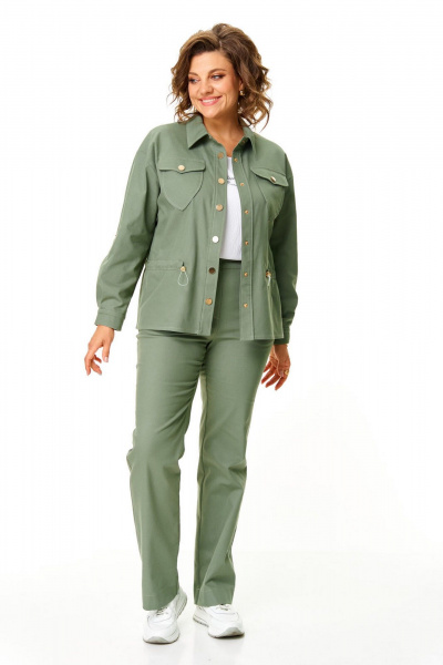 Брюки, жакет VI ORO VR-1202 олива - фото 4