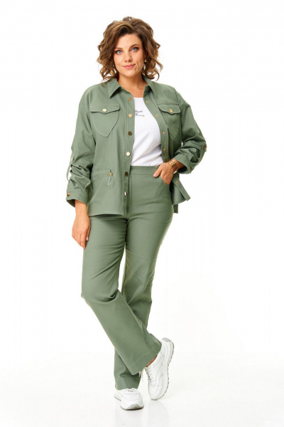 Брюки, жакет VI ORO VR-1202 олива - фото 3