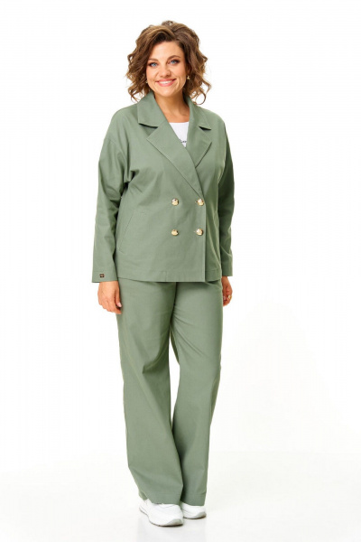 Брюки, жакет VI ORO VR-1207 олива - фото 1