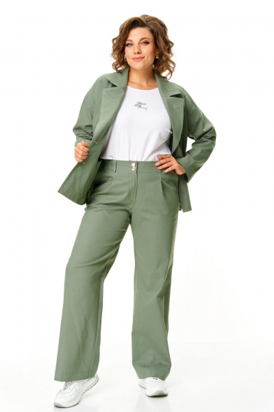 Брюки, жакет VI ORO VR-1207 олива - фото 19
