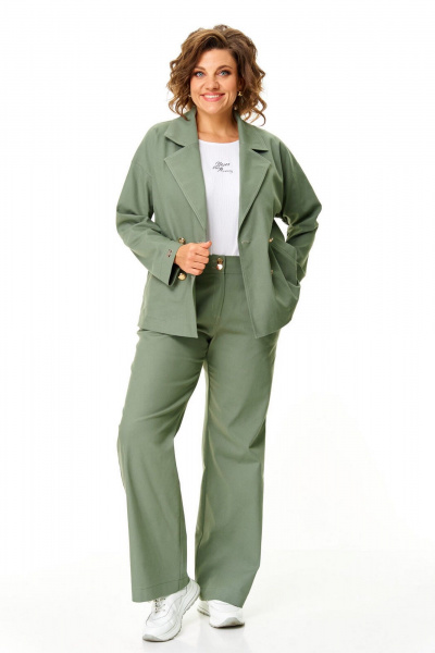 Брюки, жакет VI ORO VR-1207 олива - фото 15