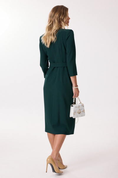 Платье на запАхе с воланами и V-образным вырезом Твой имидж 1988 бутылочная_зелень - фото 6