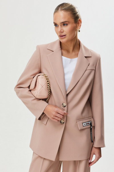 Брюки, жакет, футболка Твой имидж 2228 пудра - фото 4