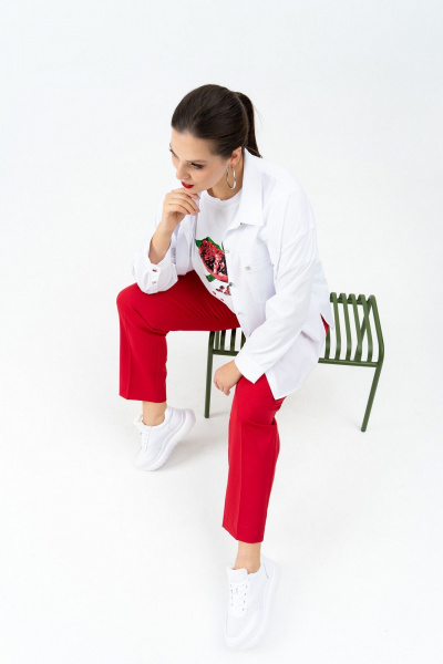 Рубашка Andina 130 белый - фото 10