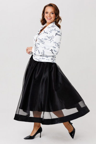 Жакет, юбка Mubliz 285 черно-белый - фото 10