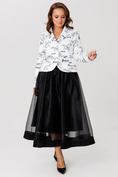 Жакет, юбка Mubliz 285 черно-белый - фото 9