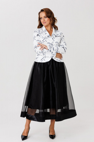 Жакет, юбка Mubliz 285 черно-белый - фото 8