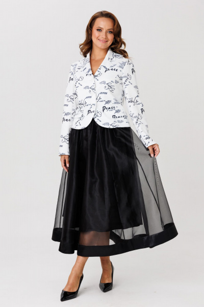 Жакет, юбка Mubliz 285 черно-белый - фото 7