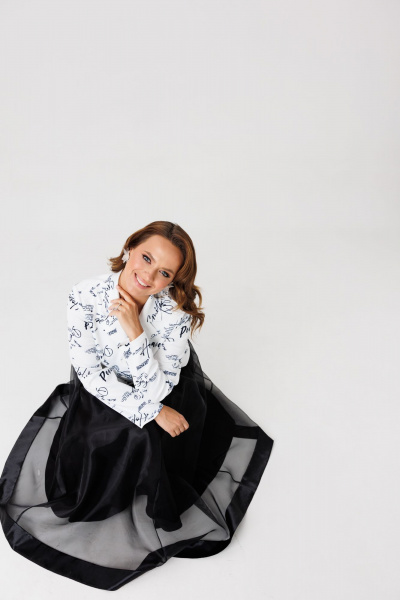 Жакет, юбка Mubliz 285 черно-белый - фото 5