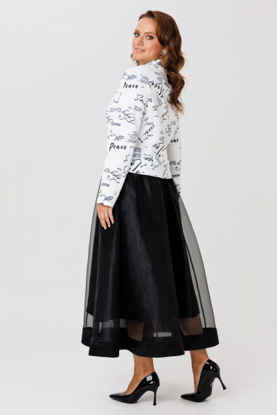 Жакет, юбка Mubliz 285 черно-белый - фото 4