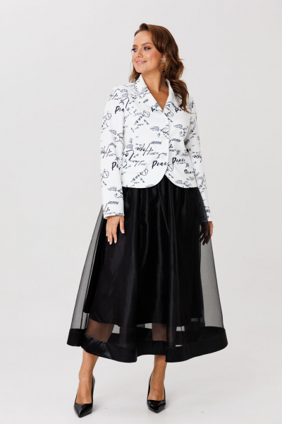 Жакет, юбка Mubliz 285 черно-белый - фото 3