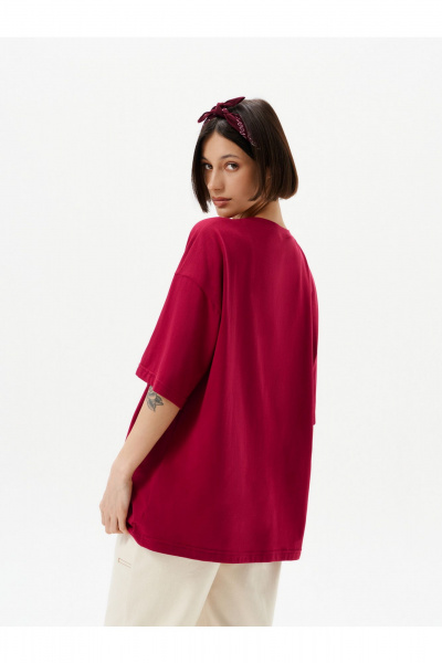 Футболка 10DENCY 23331 бордовый-молочный - фото 4