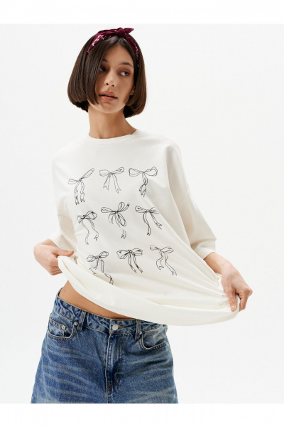 Футболка 10DENCY 23331 молочный-черный - фото 1