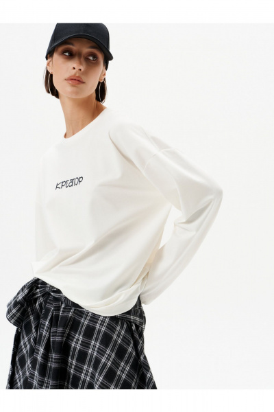 Лонгслив 10DENCY 23334 молочный-черный - фото 1