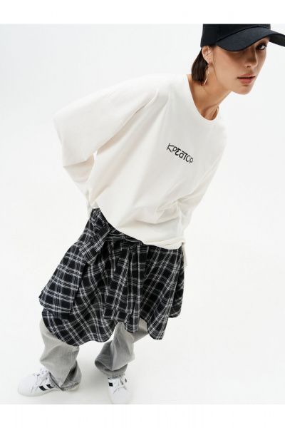 Лонгслив 10DENCY 23334 молочный-черный - фото 6