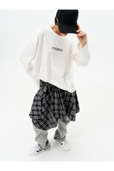 Лонгслив 10DENCY 23334 молочный-черный - фото 5