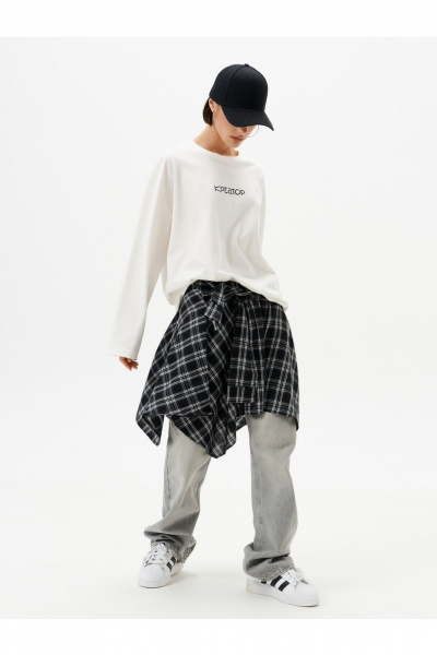 Лонгслив 10DENCY 23334 молочный-черный - фото 4