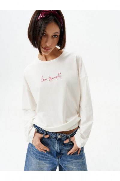 Лонгслив 10DENCY 23466 молочный-красный - фото 6