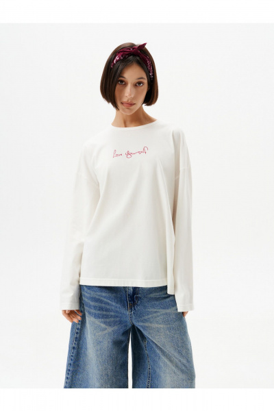 Лонгслив 10DENCY 23466 молочный-красный - фото 1