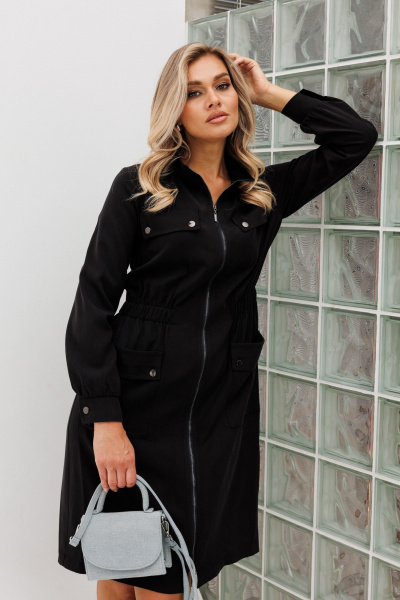 Прямое платье из вискозы с поясом и карманами на каждый день Verita 2264 - фото 2