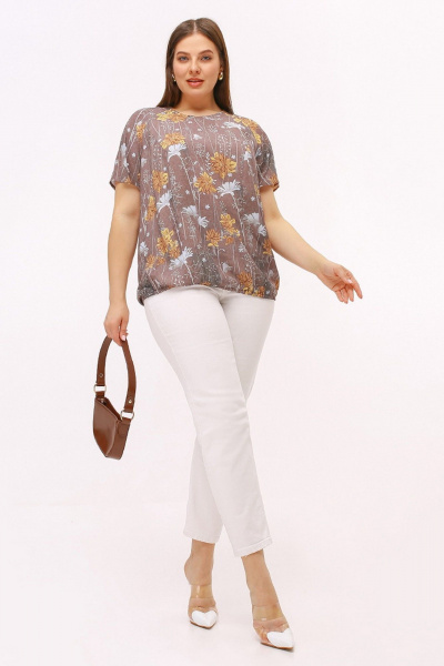 Блуза La rouge 6320 кофейный - фото 3