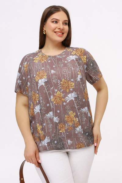 Блуза La rouge 6320 кофейный - фото 2