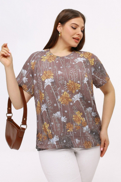 Блуза La rouge 6320 кофейный - фото 1