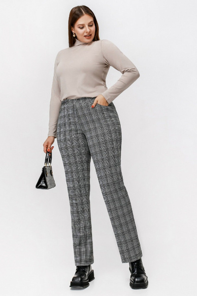 Брюки La rouge 8063 серый-(клетка) - фото 1