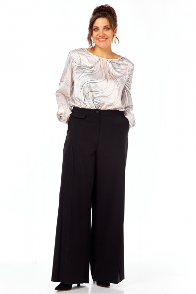 Блуза, брюки Элль-стиль 2397 молочный_принт - фото 13