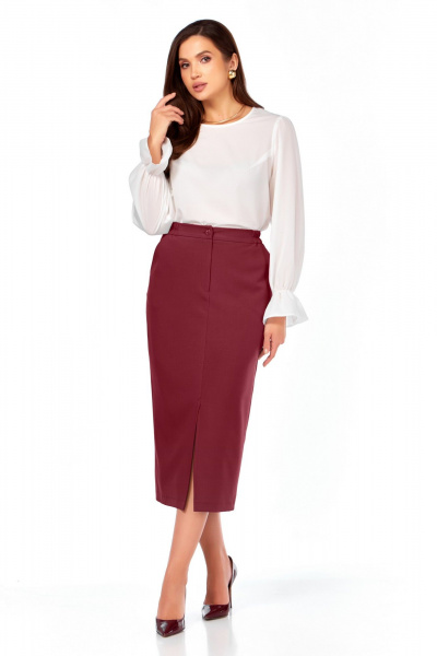 Блуза, жакет, юбка БагираАнТа 1049 бордовый - фото 2