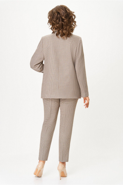 Брюки, жакет DaLi 3739.2 беж клетка - фото 4