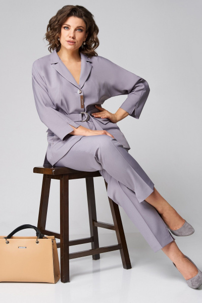 Брюки, жакет Мишель стиль 1297 серый - фото 13