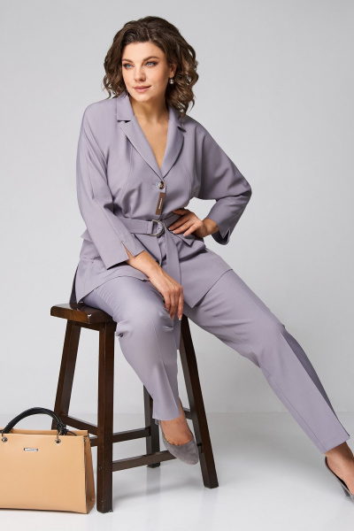 Брюки, жакет Мишель стиль 1297 серый - фото 12