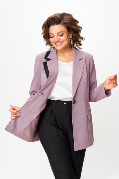 Брюки, жакет ANASTASIA MAK 1244 пыльная _роза+черный - фото 9